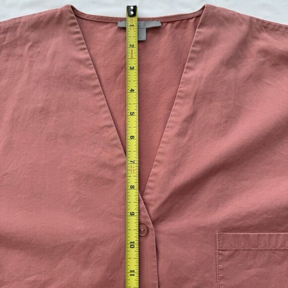 COS Women’s Shirt Oversized Top, Dusty Rose, Cotton Poplin, Minimalist, Size 2 - Picture 13 of 16